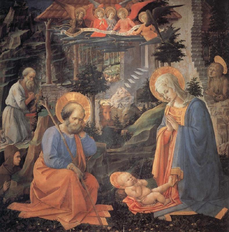 Fra Filippo Lippi The Adoration of the Infant jesus oil painting picture